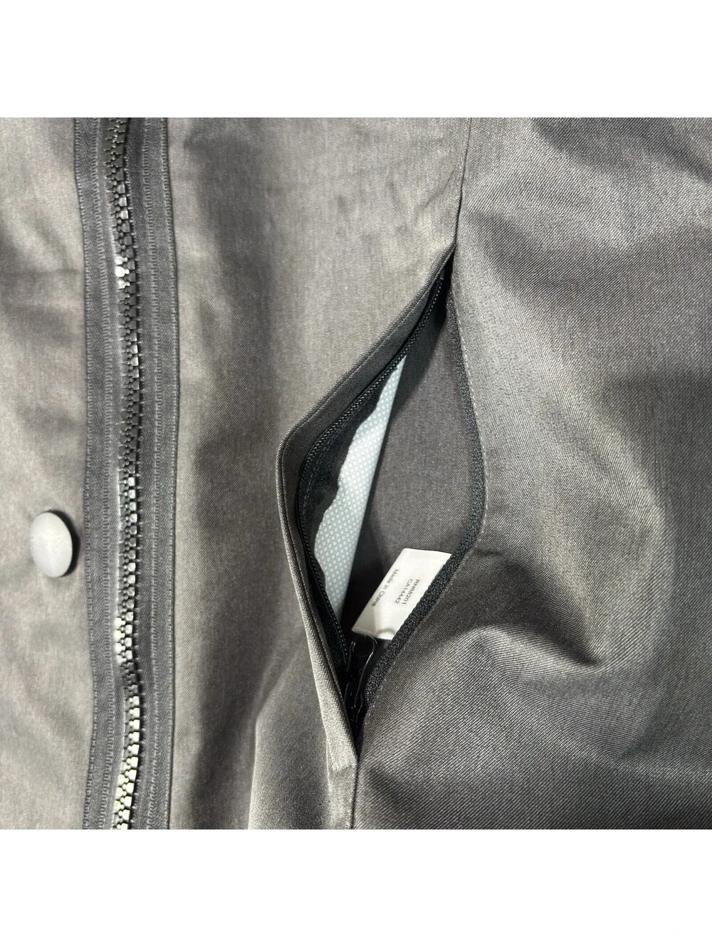MPG Womens Hooded Windbreaker Jacket Gray Size Small